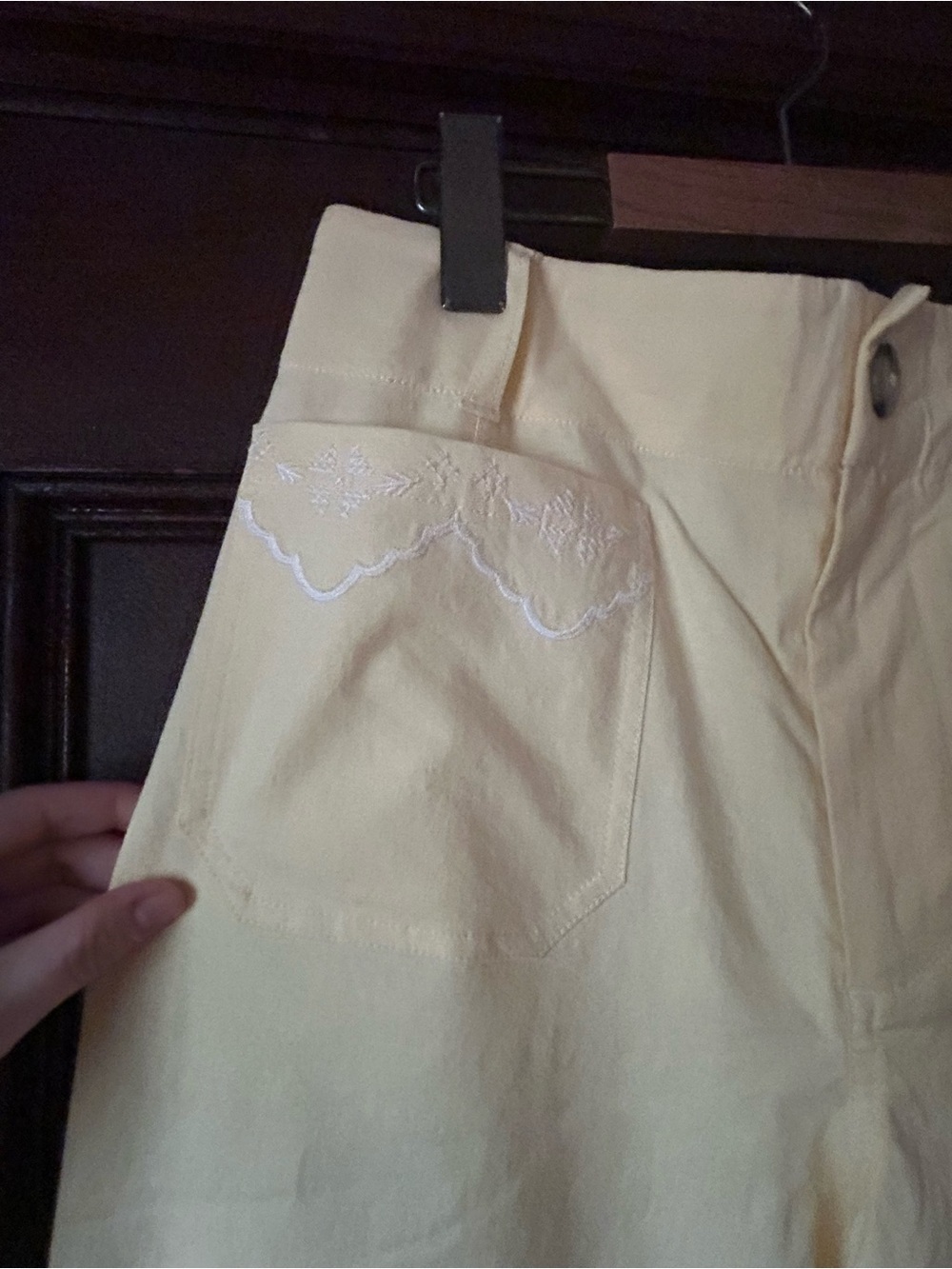 Maeve Colette Lace Trim Pale Yellow Size 28 Embroidered Hem & Pockets NWOT - Picture 5 of 10